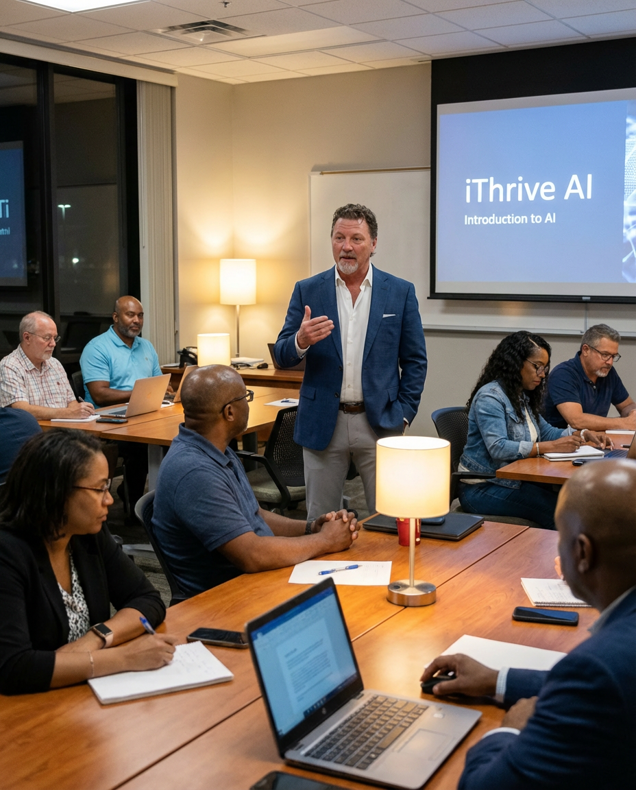 Hands-on AI training session led by iThrive AI instructor